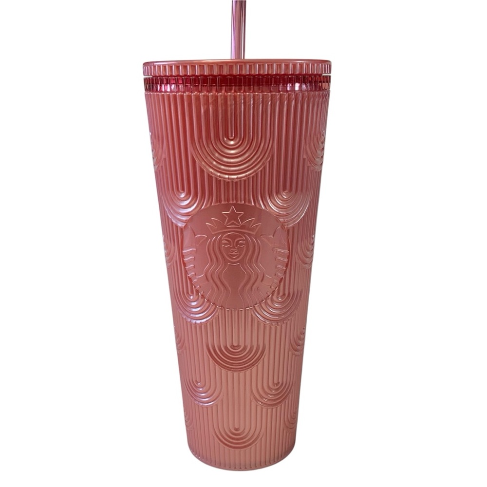 STARBUCKS Rose Gold 24oz Cold Drink Tumbler